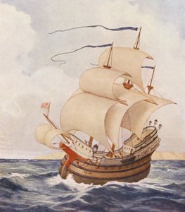 Shakespeares Köpmannen i Venedig: Antonios Argosy (färglitografi) av James Dromgole Linton