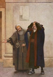 Shakespeares Köpmannen i Venedig: Shylock och Tubal (färglitografi) av James Dromgole Linton