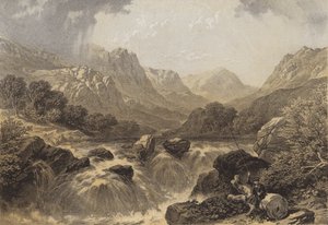 Fall of the Tummel (chromolitho) av James Duffield Harding