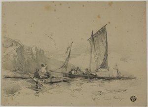 Fiskebåtar Nära Cliffs av James Duffield Harding