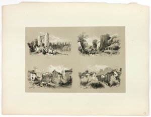 Frejus, Beaucaire, Chateau, från Picturesque Selections av James Duffield Harding
