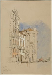 Canal Grande, Venedig, 1845 (penna och wc på vävt papper) av James Duffield Harding
