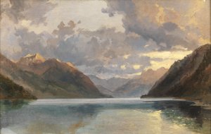 Vierwaldstättersjön (olja på papper på duk)