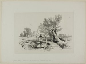 Landskap med pojkefiske av James Duffield Harding