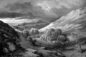 Napoleon Bonapartes grav, ön St Helena, 1824.