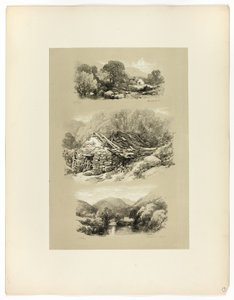 Pandy Mill, Church Pool och ett annat ämne, från Picturesque Selections av James Duffield Harding