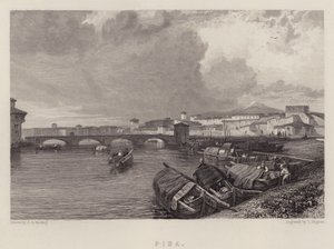 Pisa (färg litho) av James Duffield Harding