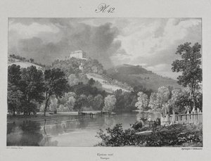 Pittoreska och romantiska resor i det gamla Frankrike. Auvergne: Château Neuf av James Duffield Harding