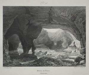 Pittoreska och romantiska resor i det antika Frankrike. Franche-Comté: Källan till Lison av James Duffield Harding