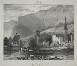 Pittoreska och romantiska resor i det antika Frankrike. Franche Comté: Abbey of Baume, Baume-les-Messieurs av James Duffield Harding