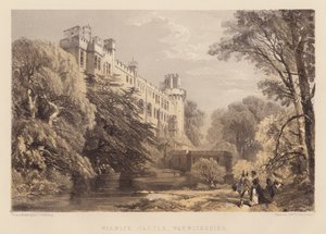 Warwick Castle, Warwickshire (akvatint) av James Duffield Harding