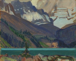 Snow Clouds, Lake OHara, 1929 (olja på pressad kartong)