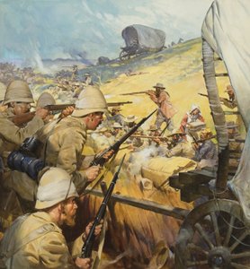 Boer War Skirmish (gouache på papper) av James Edwin McConnell
