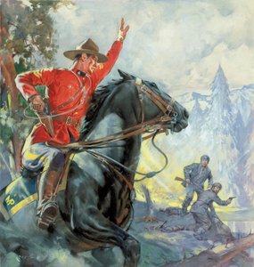 Canadian Mounties (gouache på papper) av James Edwin McConnell