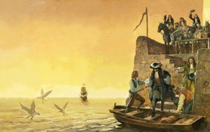 James II:s avfärd (gouache på papper) av James Edwin McConnell