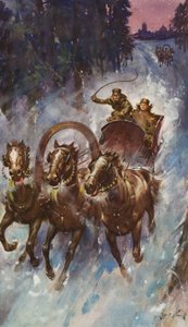 Sleigh Ride (gouache på papper) av James Edwin McConnell