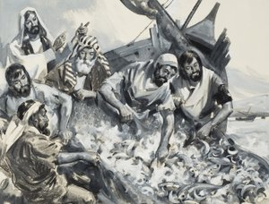 Människofiskarna (gouache på papper)