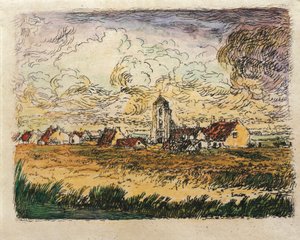 Belgien, liten utsikt över Mariakerke av James Ensor