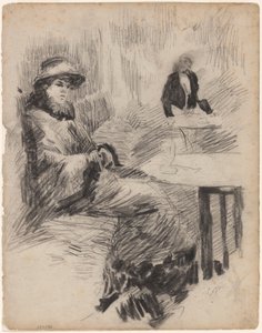 Kopia: Kvinna vid ett bord på ett kafé av James Ensor