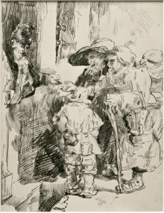 Tiggarna vid ytterdörren av James Sidney Ensor