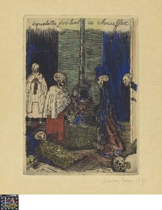 Skelette, die sich wärmen wollen av James Ensor