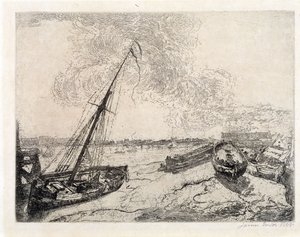 Strandade båtar av James Ensor