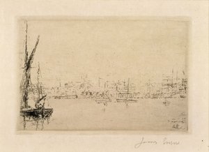 Utsikt över hamnen i Oostende av James Ensor