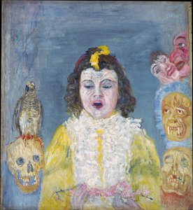 Flicka med masker (nattvard) av James Ensor