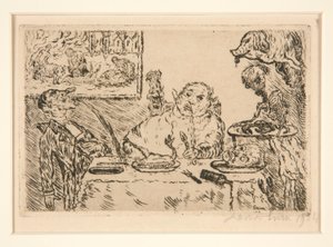 La gourmandise (Gluttony), från portföljen Les p?ch?s capitaux (Dödssynderna) av James Ensor