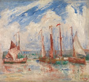 Oostendes hamn, ca 1900-04 (olja på duk) av James Ensor