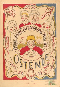 Plakat für den Karneval in Ostende av James Ensor