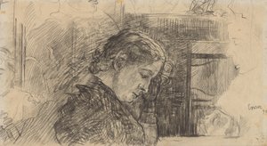 Profil av en kvinna (Mariette Rousseau) och andra figurer av James Ensor