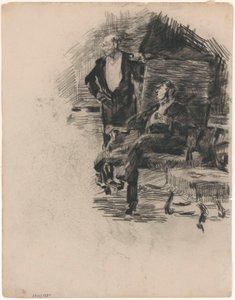 Sittande och stående herre av James Ensor