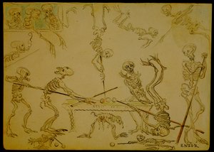 Skelette beim Billardspielen av James Ensor