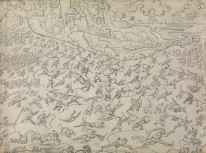 The Dissolute Mercenaries (penna på papper) av James Ensor