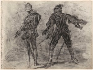 Två spanska adelsmän med svärd (framifrån, bakifrån) av James Ensor