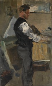 Willy Finch i ateljén av James Ensor