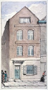 Utsikt över Blackhorse Alley nr 7, Fleet Street, City of London, 1850