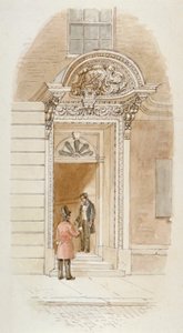 Utsikt över dörröppningen till Mincing Lane nr 4, City of London, 1840 av James Findlay