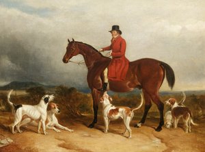 William Phillips från Risca Manor, Monmouthshire med hundar, 1850-55