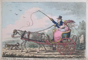 A Cockney and his Wife going to Wycombe, utgiven av Hannah Humphrey 1805 (handfärgad etsning med akvatint)