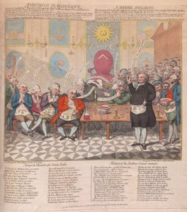 En frimuraranekdot, pub. 1786 (handfärgad gravyr)