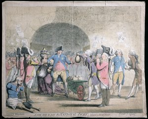 A New Way to Pay the National Debt, publicerad av W. Holland 1786 (handfärgad etsning och gravyr)