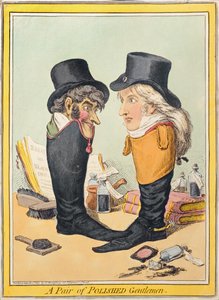 A Pair of Polished Gentlemen, publicerad av Hannah Humphrey 1801 (handfärgad etsning)