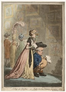 En titt på Christies; eller Tally-ho, amp; Hans Nimeney-Pimmeney tar morgonsalongen av James Gillray