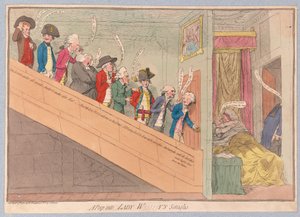 En titt in i Lady W!!!!!ys Seraglio, pub. 1782 (handfärgad gravyr)