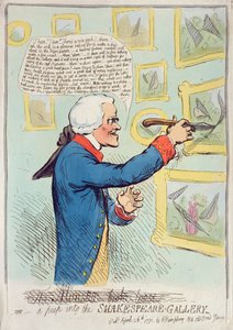A Peep into the Shakespeare Gallery, utgiven av Hannah Humphrey 1791 (handkolorerad etsning)