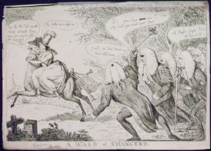 A Ward of Chancery, utgiven av S.W. Fores (etsning) av James Gillray