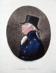 An Illustrious Character, utgiven av Hannah Humphrey 1802 (handkolorerad etsning) av James Gillray