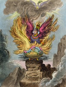 Apotheosis of the Corsican Phoenix, utgiven av Hannah Humphrey 1808 (handkolorerad etsning)